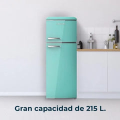 Frigorífico Retro Bolero CoolMarket 2d Origin 215 Green E Cecotec